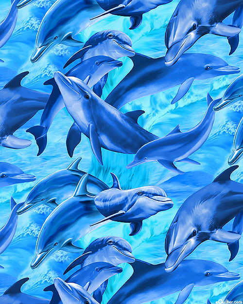 Deep Blue Sea - Dolphin Pod Strong - Azure