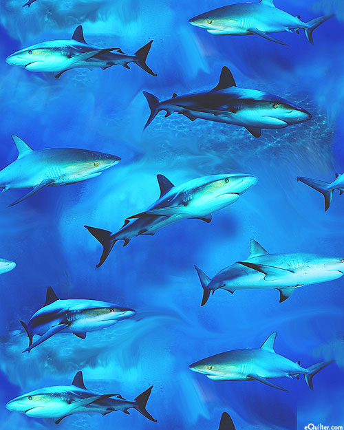 Deep Blue Sea - Shark Outpost - Cerulean Blue
