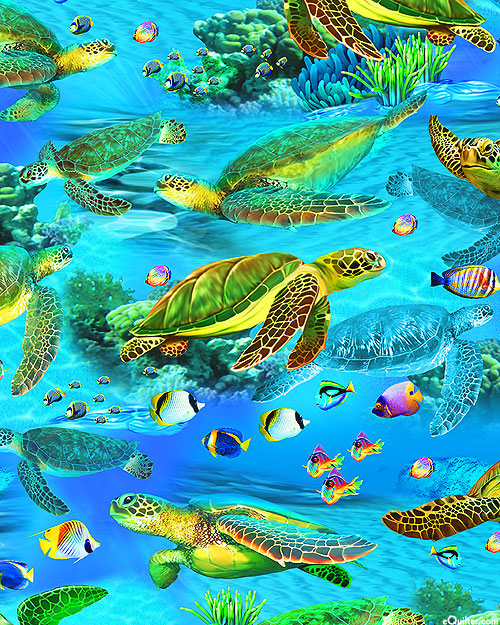 Deep Blue Sea - Sea Turtle Jamboree - Azure