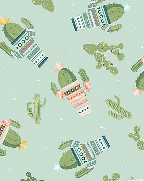 Ooh La Llama - Dress Up Cactus - Sage Green - DIGITAL