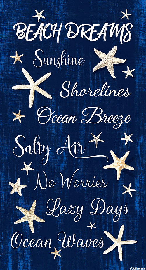 Beach Dreams - Ode to the Salty Air - Navy - 24" x 44" PANEL