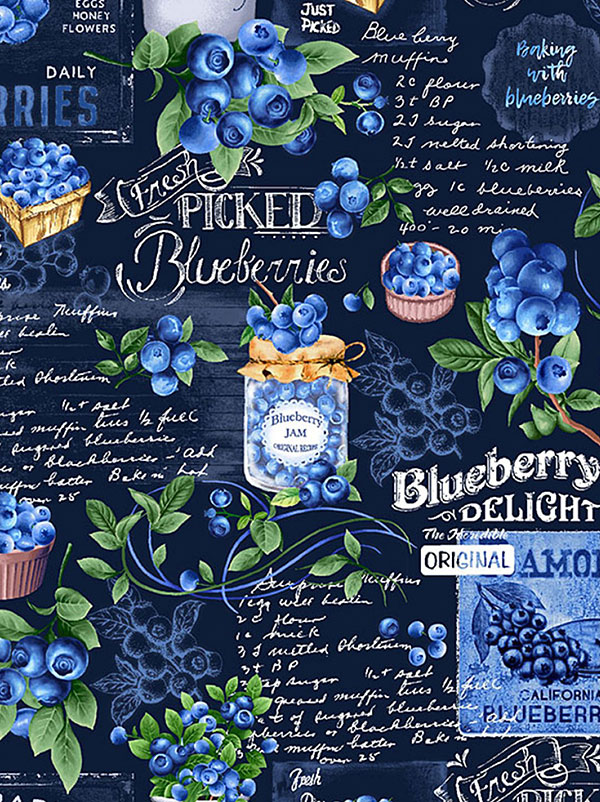 Blueberry Delight - Market Chalkboard - Midnight Blue - DIGITAL