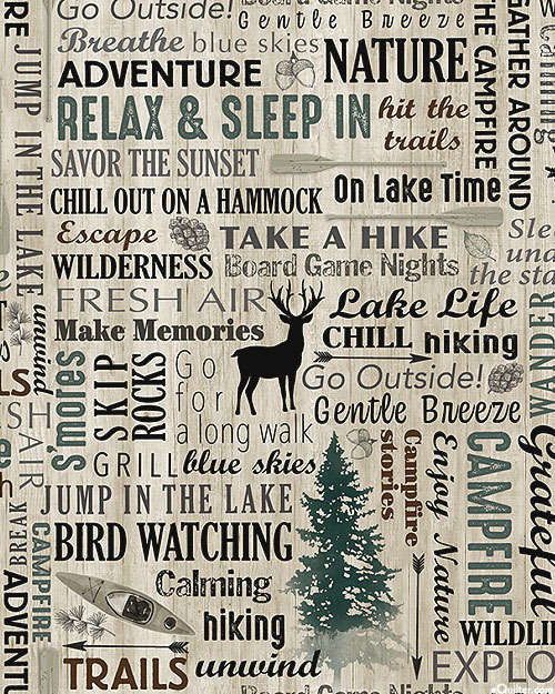 On Lake Time - Lake House Word Print - Oak Brown - DIGITAL