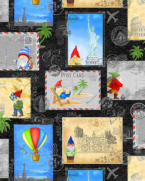 Mobile Gnomes - Traveling Postcards - Pepper Black - DIGITAL