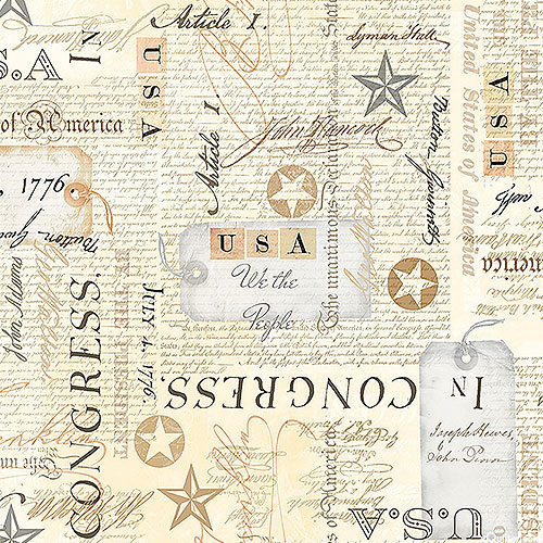 Star Spangled - USA Bill Of Rights - Parchment Beige - DIGITAL