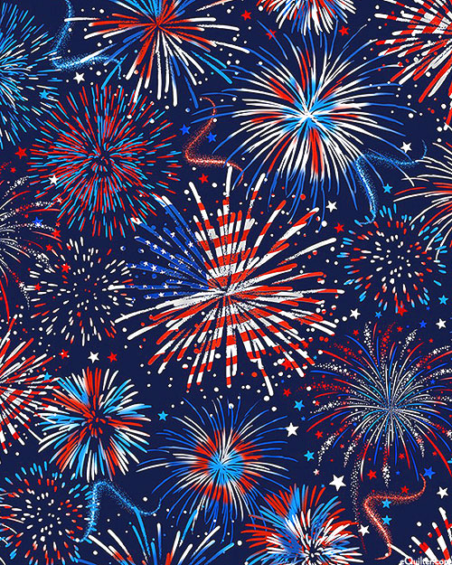 Star Spangled - USA Flag Fireworks - Dk Navy - DIGITAL