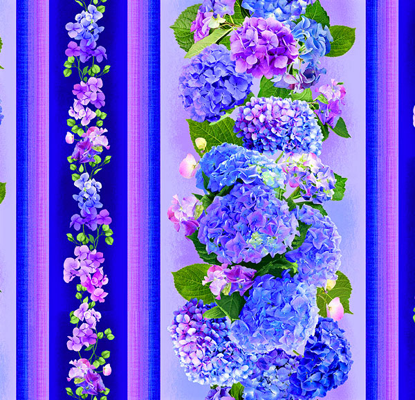 Hydrangea Bliss - Flower Stripe - Lilac Pink
