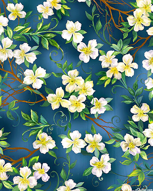 Birdhouse Bloom - Magnolia Florals - Navy Blue - DIGITAL
