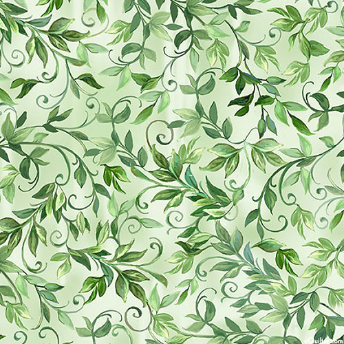 Birdhouse Bloom - Leafy Vines - Willow Green - DIGITAL
