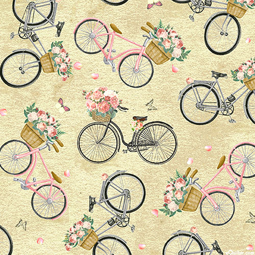 Jardin - French Floral Bike - Natural Beige - DIGITAL