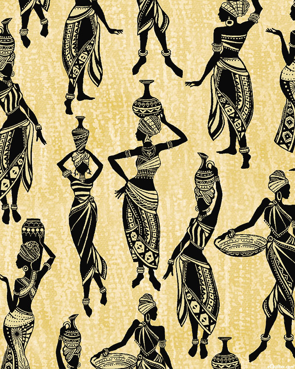 African Women - Traveling Silhouettes - Sandy Beige