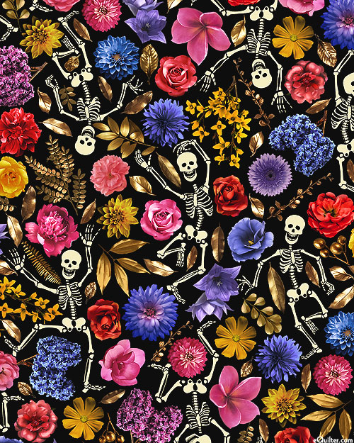 Apothecary - Skeleton Flowers - Black - DIGITAL