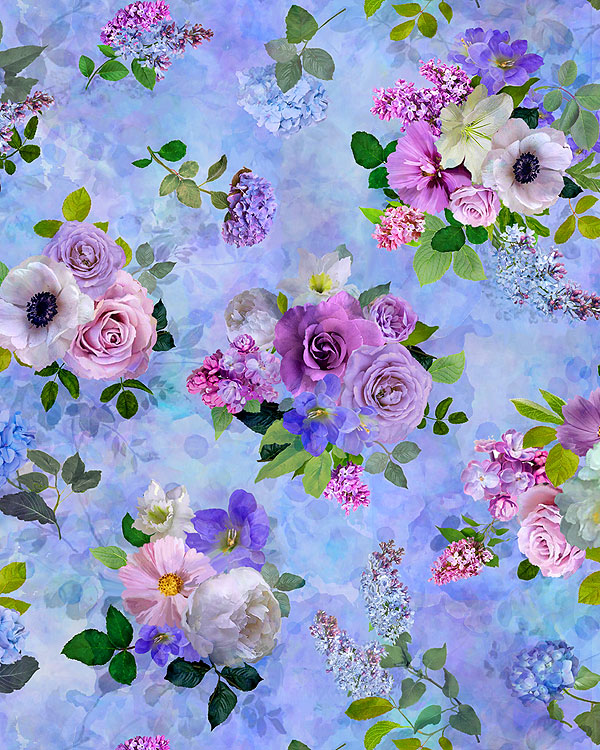 Love Letter - Tossed Bouquets - Periwinkle - DIGITAL