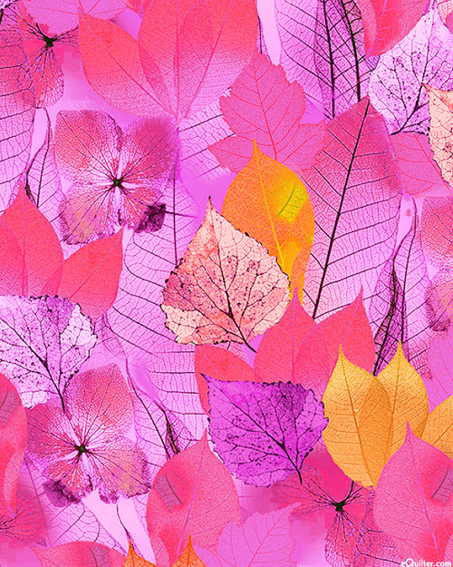 Fanciful Fronds - Packed Lacy Leaf - Raspberry Pink - DIGITAL