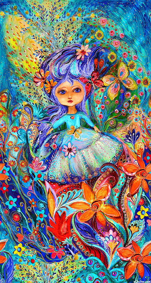 Garden Fairy - Floral Fairy Nursery - 23" x 44" PANEL