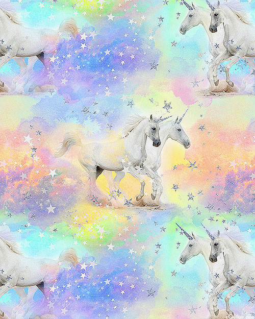Unicorns - Mottled Star Sparkles - Multi/Glitter - DIGITAL