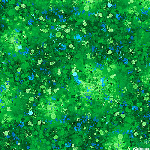 Extra Wide - Paint Splashes - Emerald - 108" QUILTBACK