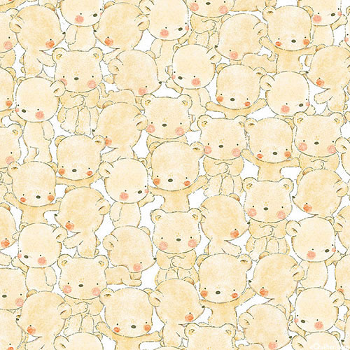 Bedtime Story - Packed Cute Bears - Butter Yellow - DIGITAL