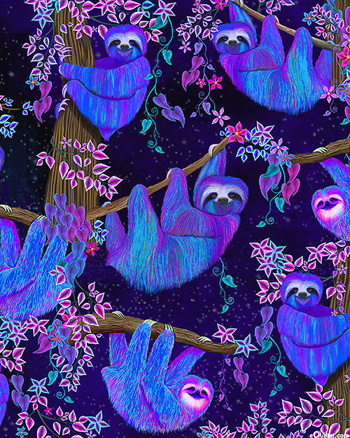 Prismatic - Moonlit Sloths - Midnight Purple - DIGITAL PRINT