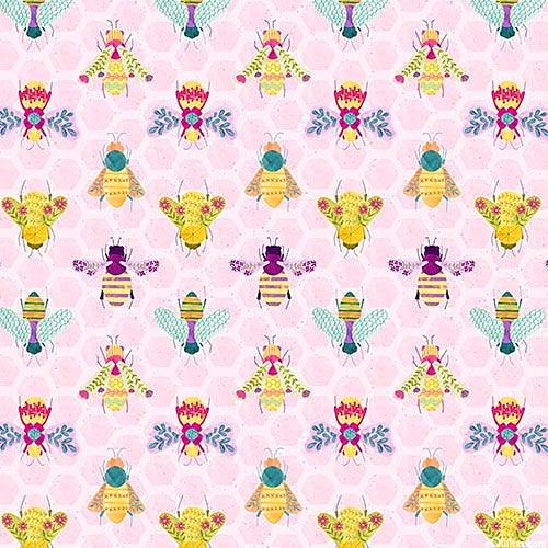 Bee Curious - Royal Pollinators - Pastel Pink - DIGITAL