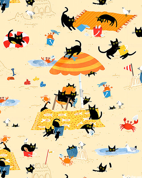 Sandy Paws - Beach Kitties - Sandstone - DIGITAL