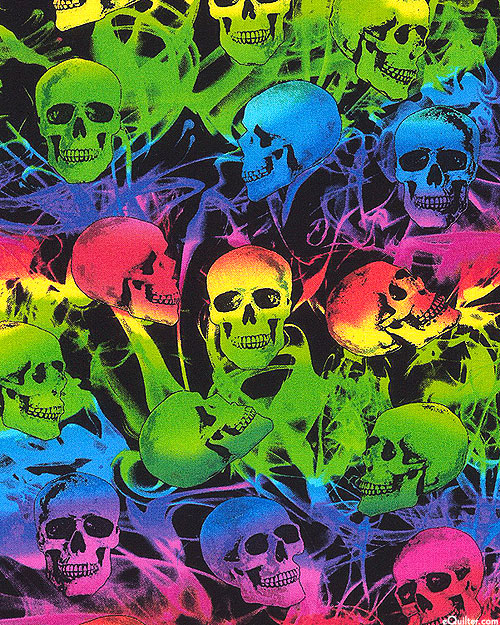 Halloween Prints - Rainbow Skulls Smoke - Multi
