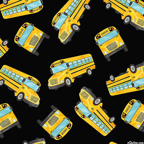 Too Cool For School - Tossed School Buses - Black