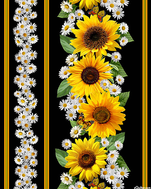 Advice From A Sunflower - Butterflies Stripe - Black - DIGITAL