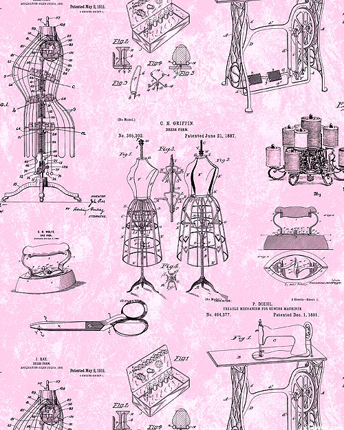 Sewing Studio - Schematic - Retro Pink - DIGITAL