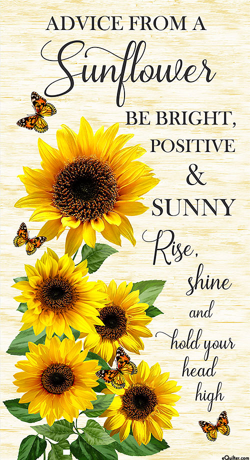 Advice From A Sunflower - Sunshine - Beige - 24" x 44" PANEL