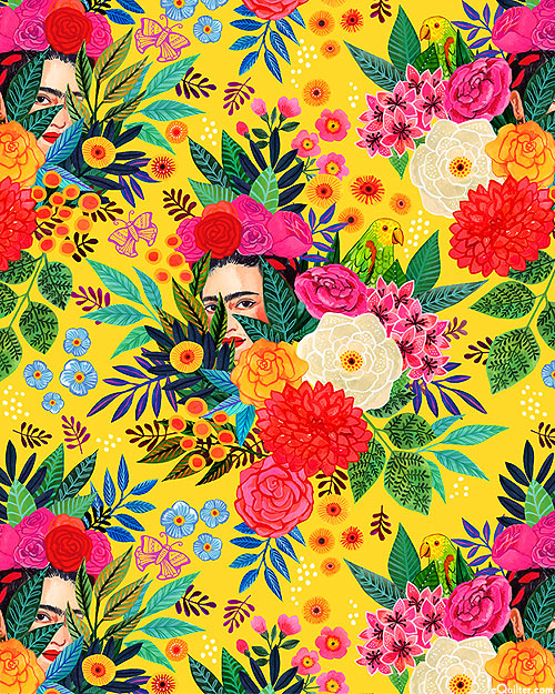 Hola Frida - Floral Kahlo - Mango Yellow - DIGITAL