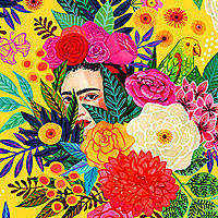 Hola Frida - Floral Kahlo