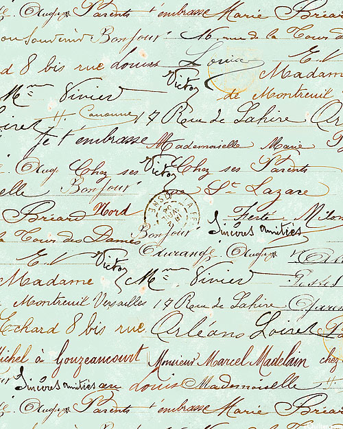 Vintage Rose - Handwriting Text - Aquamarine - DIGITAL