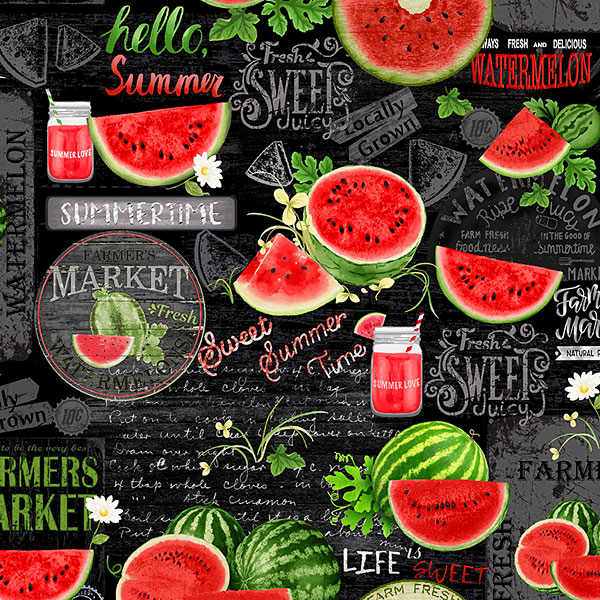 Watermelon Party - Watermelon Chalkboard - Black