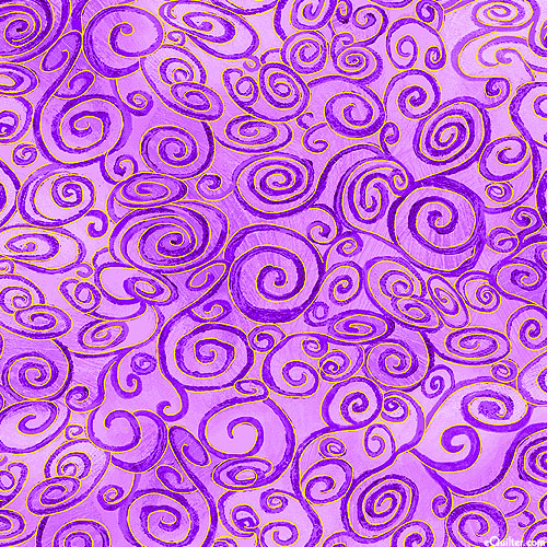 Wings Of Gold - Swirly Scrolls - Lavender Purple/Gold