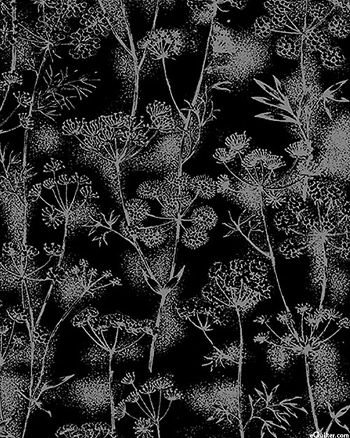 Graphite - Delicate Dandelion Stems - Black - DIGITAL