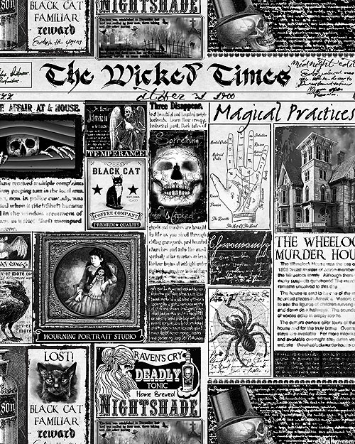 Something Wicked - Spooky Newspaper - Eggshell - DIGITAL