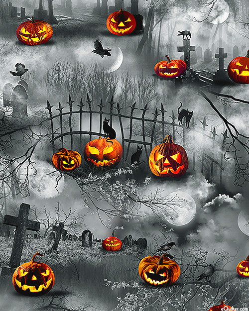 Something Wicked - Graveyard Pumpkins - Pewter Gray - DIGITAL