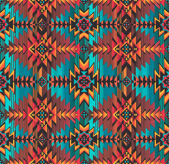 Southwestern Sunset - Native American Geometrics - Turquoise