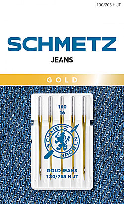Gold Jeans Sewing Machine Needles - Size 100/16