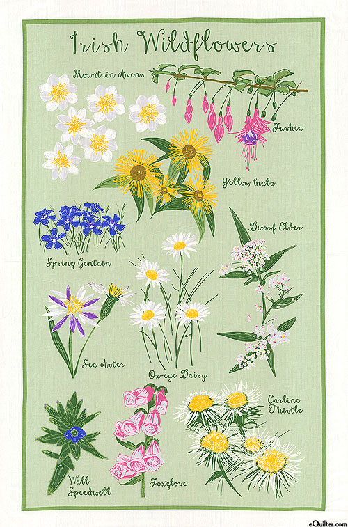 Irish Wildflowers 2 Tea Towel