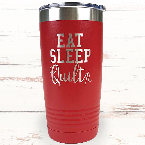 Eat Sleep Quilt Tumbler - Red
