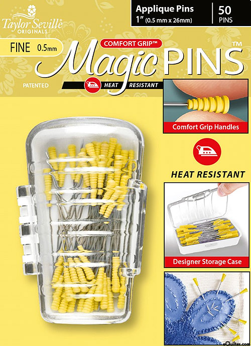 Comfort Grip Magic Applique Pins - Fine - 50 Count
