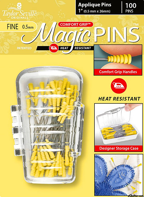 Comfort Grip Magic Applique Pins - Fine - 100 Count