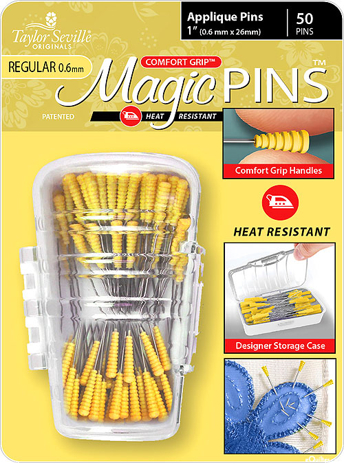 Comfort Grip Magic Applique Pins - 50 Count