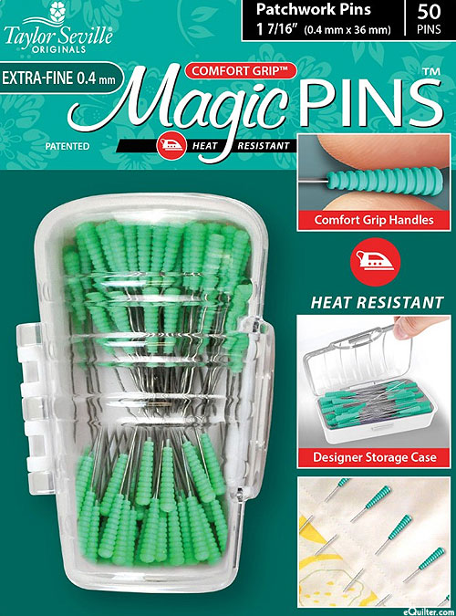 Comfort Grip Magic Patchwork Pins - Extra Fine - 50 Count
