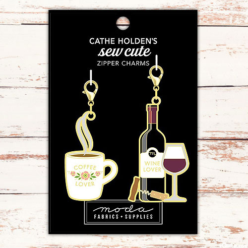 Sew Cute - Zipper Charms - Coffee & Wine Lovers