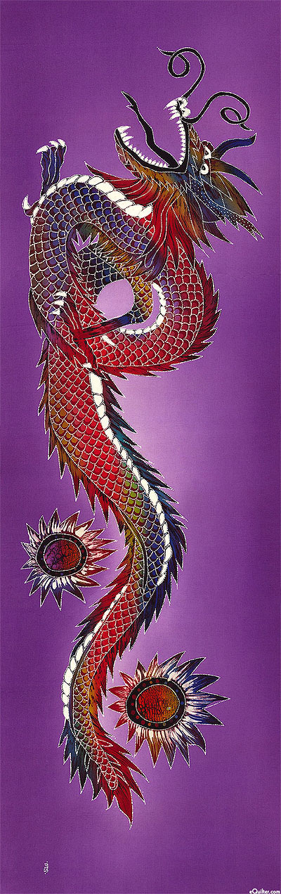 Crouching Dragon - Long Banner - Purple - 18"x54"