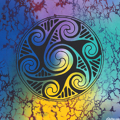 Celtic Spirit Knot - 9" x 9" - Hand Painted Batik PANEL