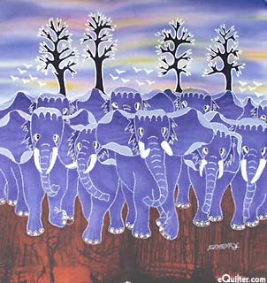 Herd of Elephants -  17" x 17" - Medium